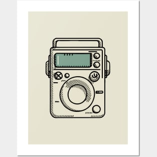 Vintage line art  of a Walkman Posters and Art